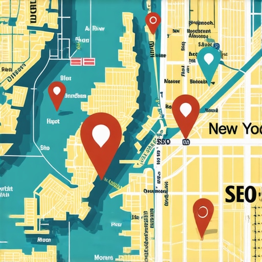 Map of New York City highlighting local business SEO locations