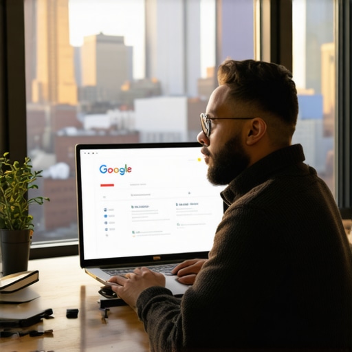 NYC Business Optimization Business owner optimizing Google My Business profile in NYC