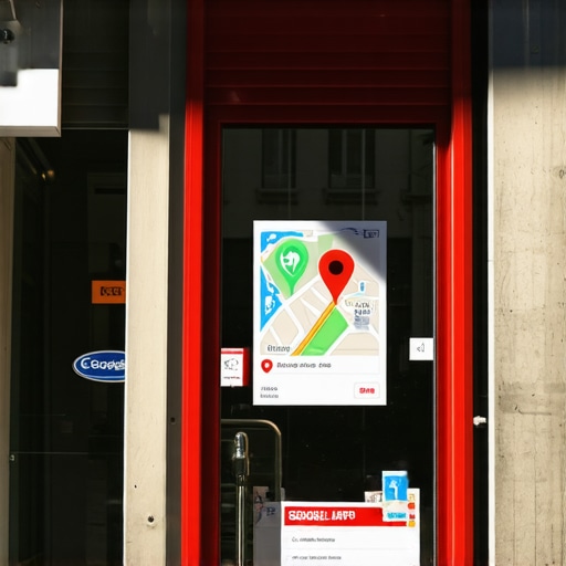 Bright and inviting NYC storefront with a Google Maps marker icon.