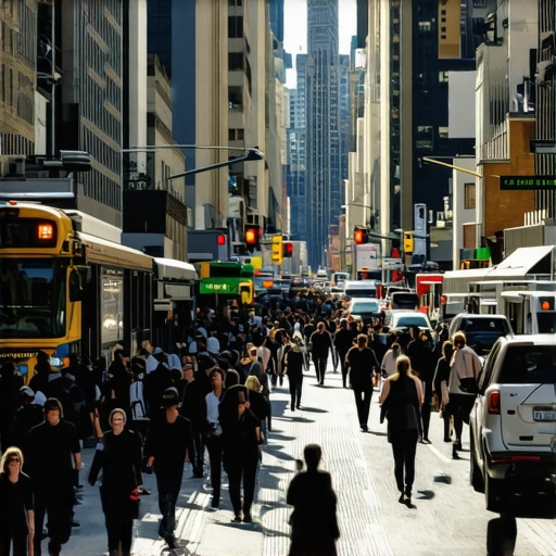 Manhattan street with various local businesses optimized for Google Maps ranking.