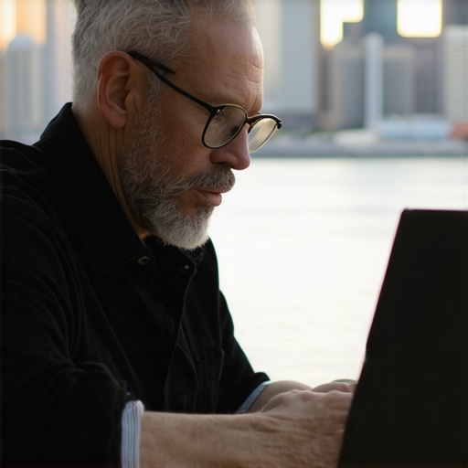 NYC Local Business SEO Engagement Business owner engaging with online reviews and content updates in New York City