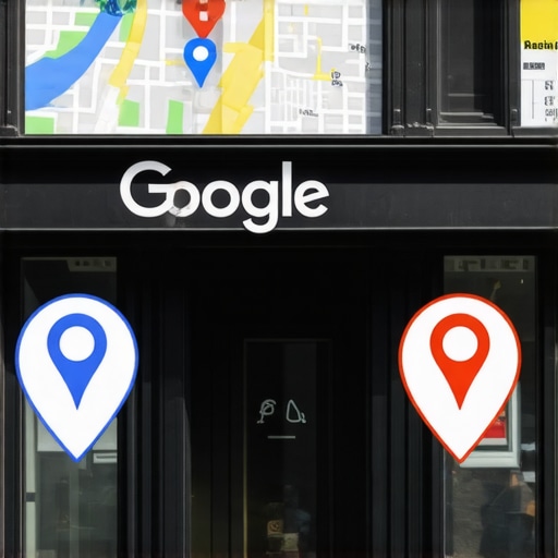 Manhattan storefront with Google Maps overlay representing local business SEO in NYC.