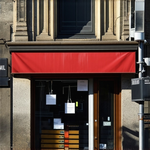 A busy Manhattan storefront with SEO-optimized signage and visible customer engagement