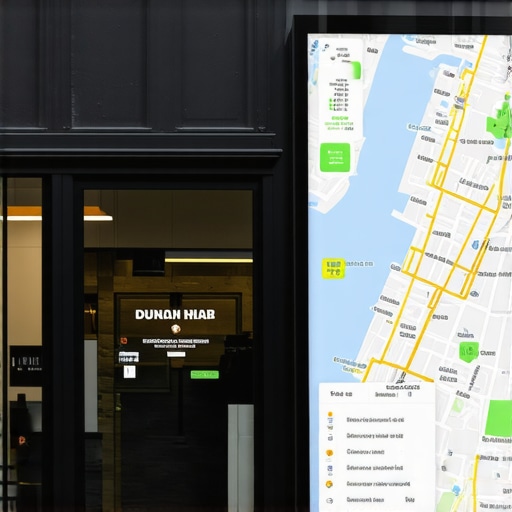 Digital map showing local business rankings in New York City