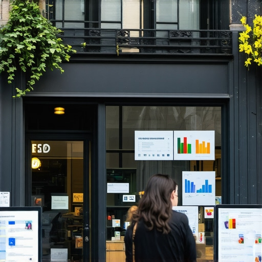 Team analyzing Manhattan storefront SEO metrics for local ranking