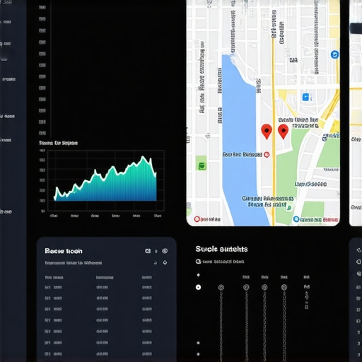 A comprehensive SEO dashboard displaying citation status, ranking charts, and map data for New York City businesses.