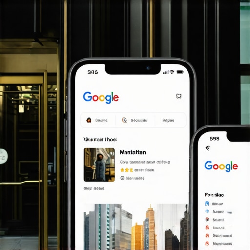 A vibrant NYC storefront displayed on a smartphone with Google Business profile