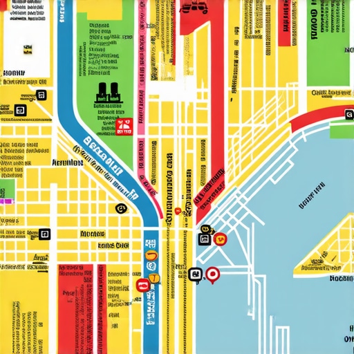 Illustration of a New York City map showing local business locations and SEO signals.