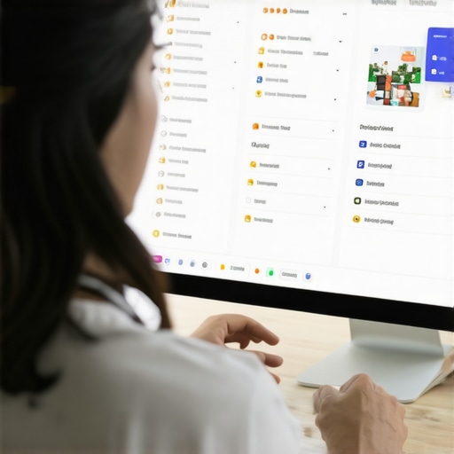 A person reviewing SEO and Google reviews on a computer to improve Manhattan business visibility.